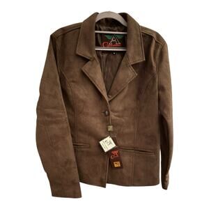 A Collezioni Brown Suede Womens Jacket SIZE XL NWT Made In Italy
